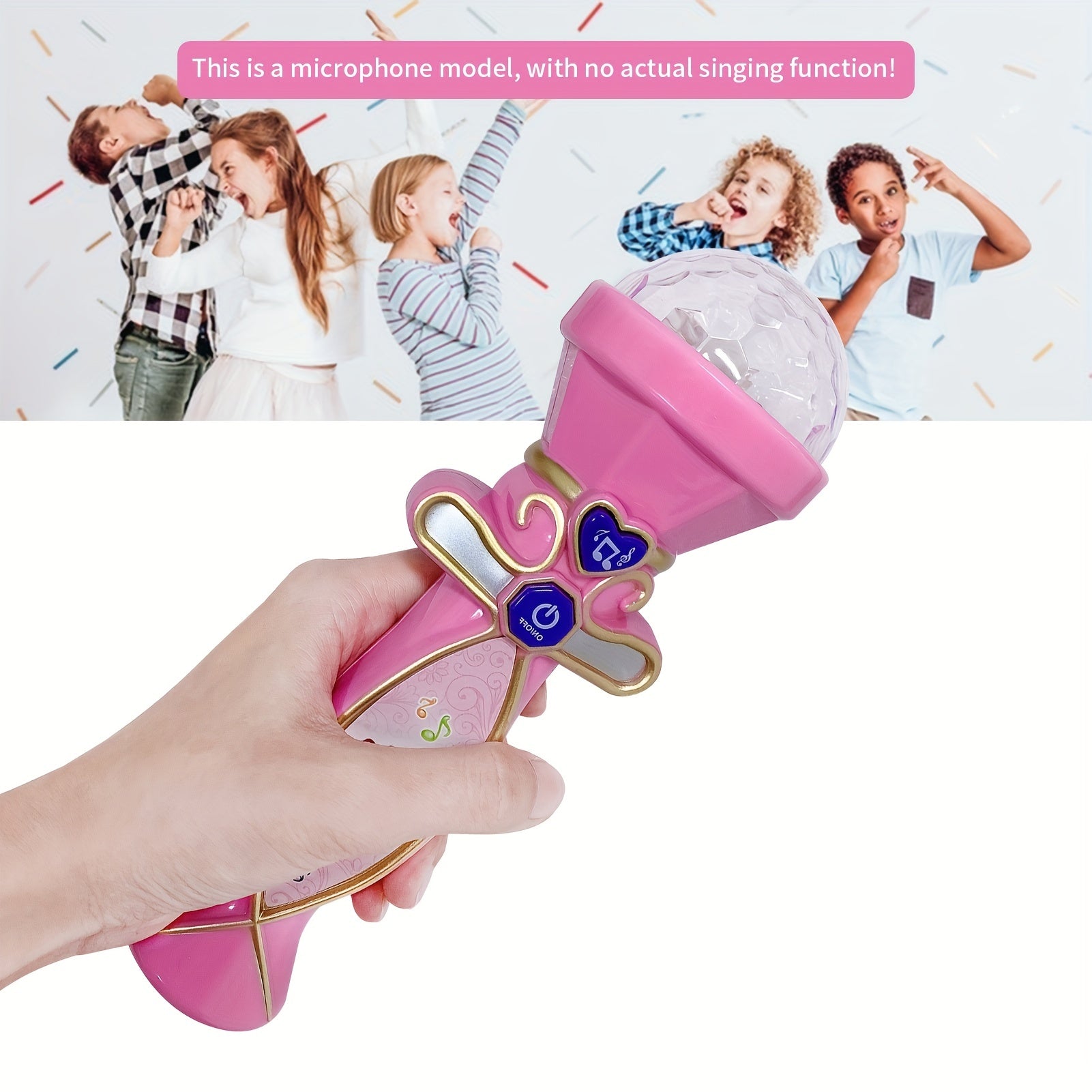 Kids Handheld Microphone with Colorful Lights - Gift for Girls