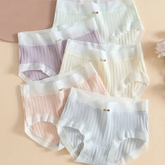 5pcs Ribbed Bow Tie Briefs Soft & Stretchy Intimates Panties