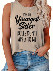  Women's Slogan Print Tank Top