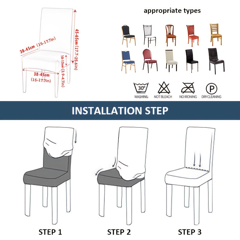 Solid Elastic Chair Slipcover Dining Chair Covers