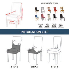Solid Elastic Chair Slipcover Dining Chair Covers