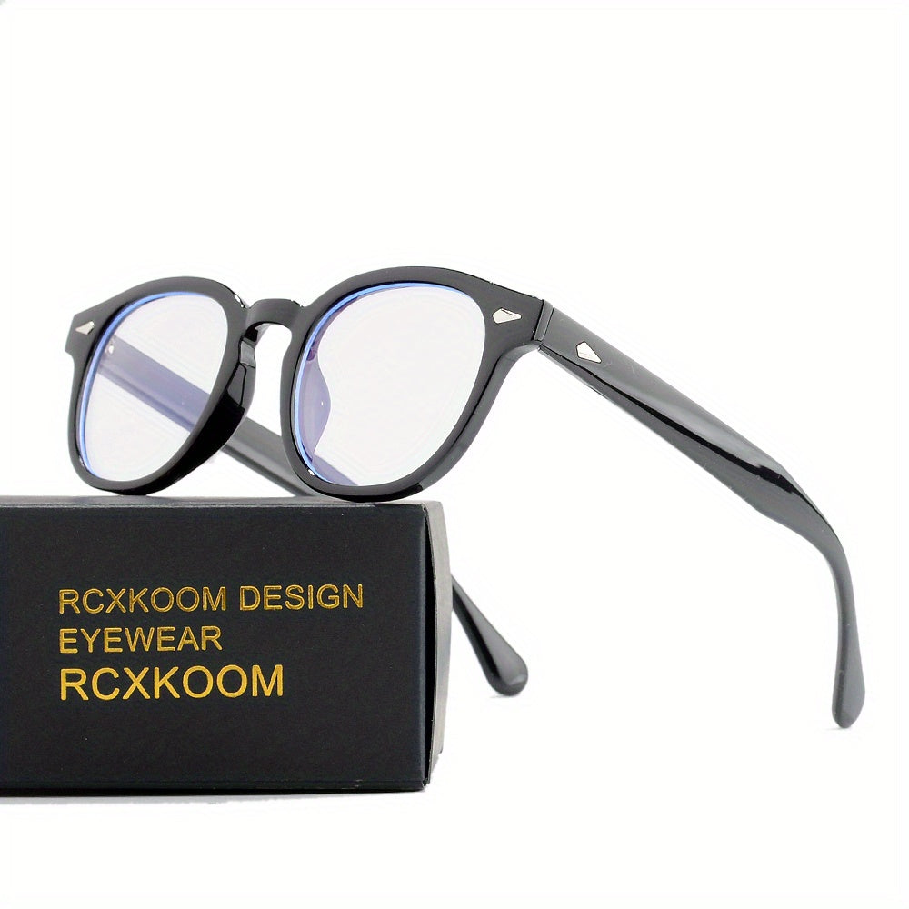 Vintage Round Light Block Glasses Unisex Clear Lens Round Frames