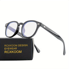 Vintage Round Light Block Glasses Unisex Clear Lens Round Frames