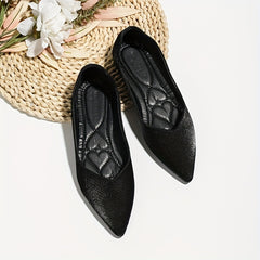 Women's Satin Ballet Flats Pointed Toe Soft Sole Slip On Shoes