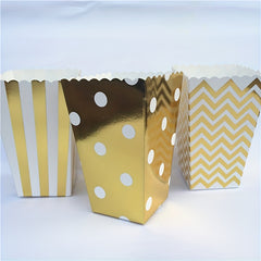 12pcs Dot Wave Striped Popcorn Boxes for Xmas Weddings Birthdays