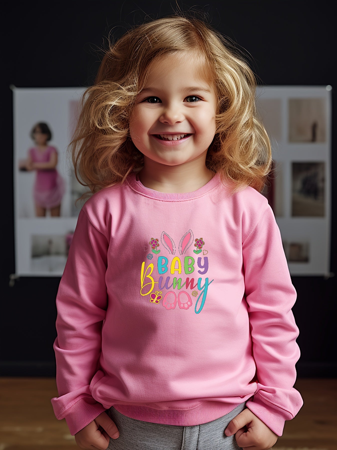 OERYUI Toddler Girls BABY BUNNY Graphic Long Sleeve Sweatshirt Halloween Gift