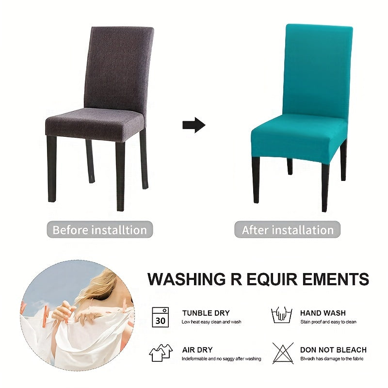 Milk Silk Elastic Chair Slipcover Set for Home Dining Wedding Office