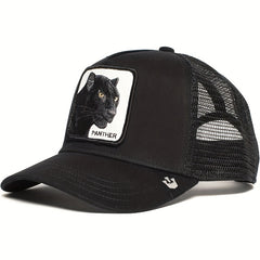 Lion Embroidery Patch Trucker Hat Lightweight Breathable Hip Hop Sun Cap