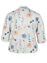  Floral Print Half Sleeve Cardigan