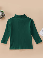 Baby Girl's Ribbed Cotton Bottoming Shirt