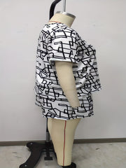  Leopard Print Tee & Shorts Loungewear Set