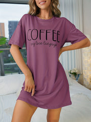 Casual Pajama Dress Short Sleeve Loose Sleepwear