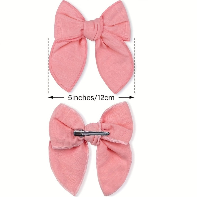 6pcs Solid Bow Hair Clips Candy Duckbill Hair Barrette Hair Slides Non Slip