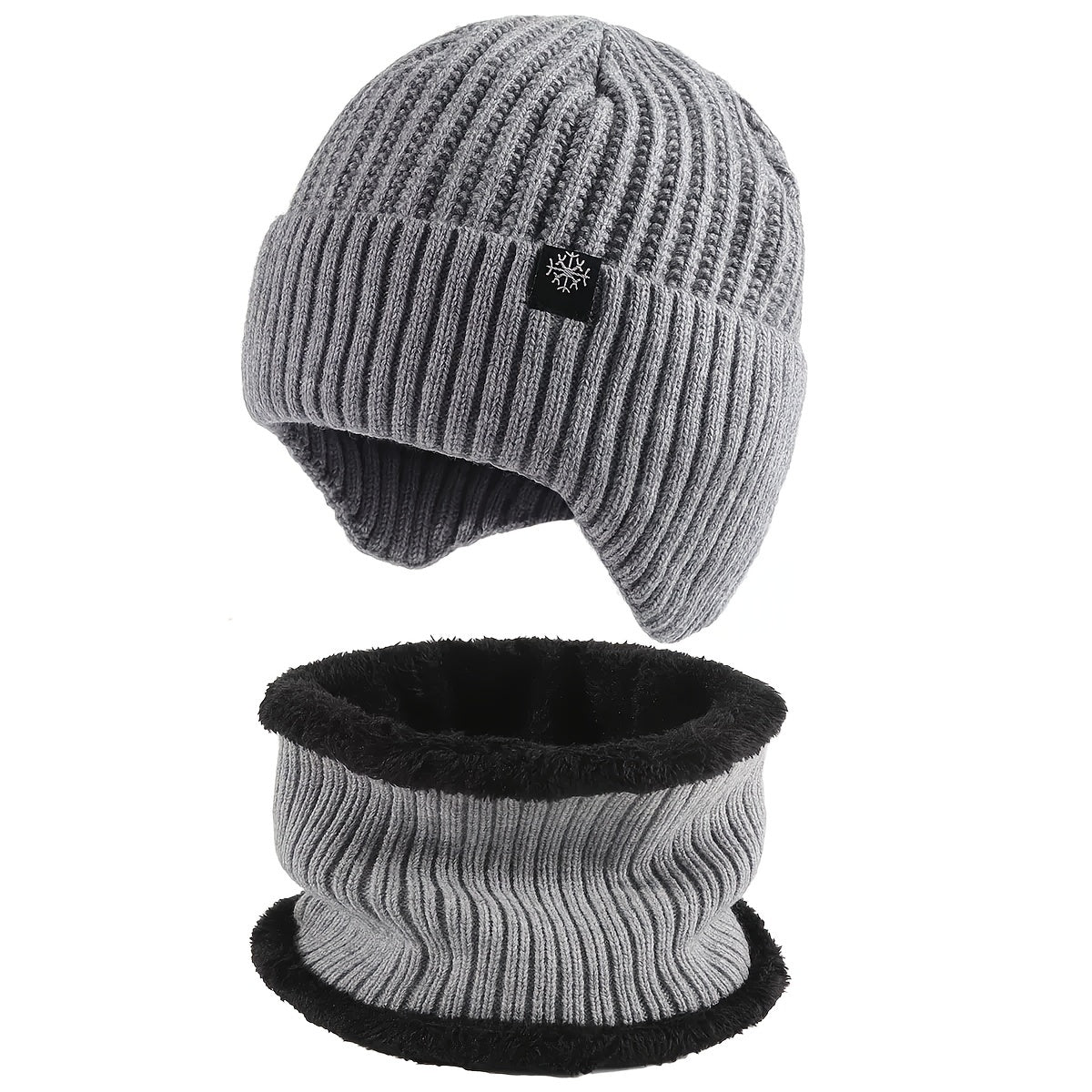 Men's Thermal Knitted Winter Hat & Neck Gaiter Set