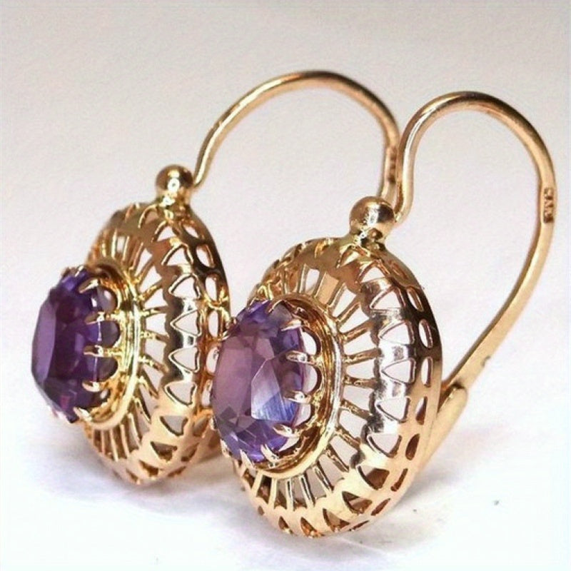 1pair Oval Pattern Earrings Daily Accessories Holiday