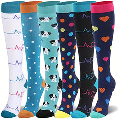 6 Pack Copper Compression Socks for Men and Women - Circulation Support