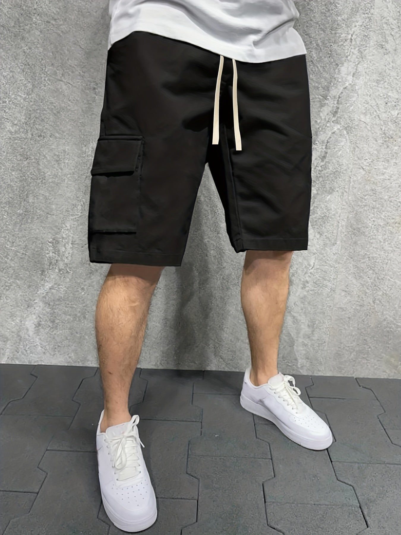 Men's Cargo Shorts Summer Casual Loose Waist Drawstring Shorts