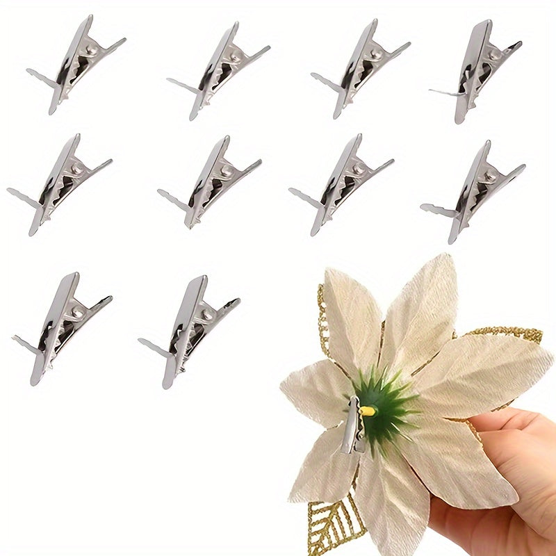 30pcs Mini Metal Clips Xmas Tree Flower Ornament Fixed Clip