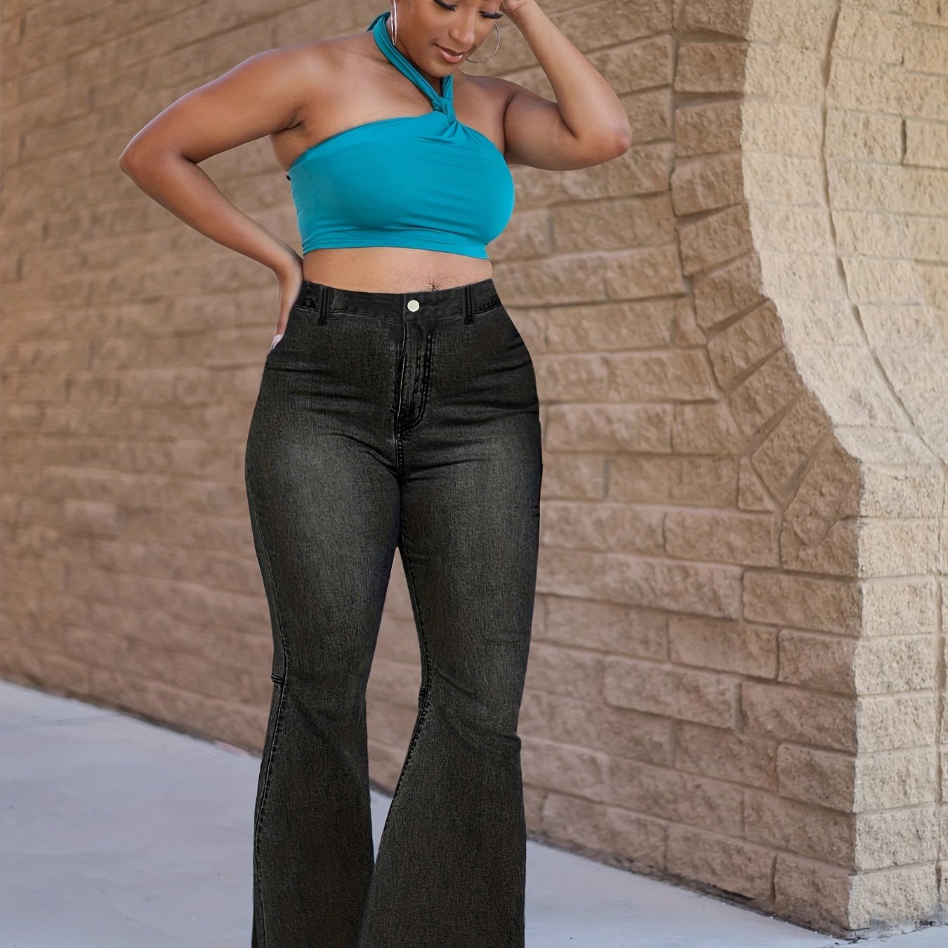  Fringe Trim Flared Leg Jeans