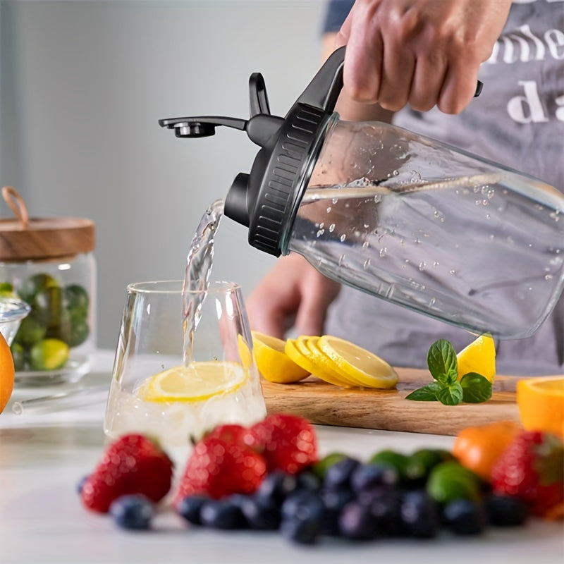 Airtight Mason Jar Lid with Handle and Pour Spout - Ideal for Lemon
