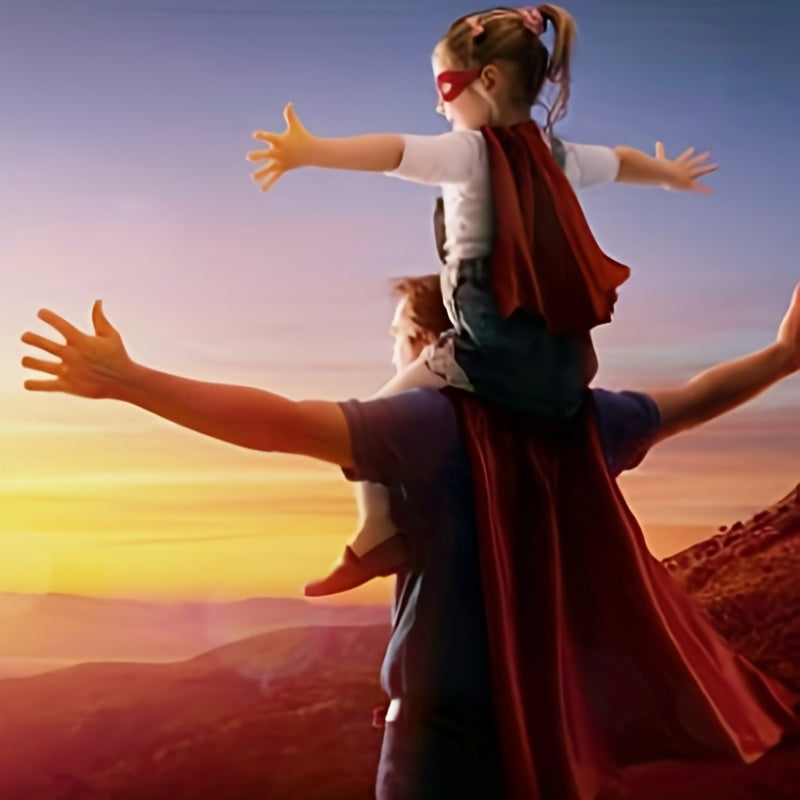 Superhero Cape & Mask Reversible Dress Up Costume Christmas Halloween Gift