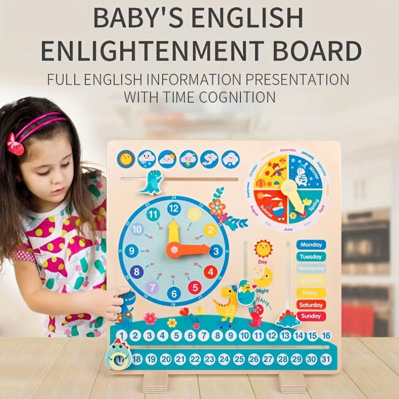 Calendar Clock Puzzle Board Kids Learning Time Cognition Toy
