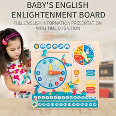 Calendar Clock Puzzle Board Kids Learning Time Cognition Toy