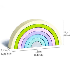 Montessori Arch Bridge Rainbow Building Blocks - Educational Wooden Toys