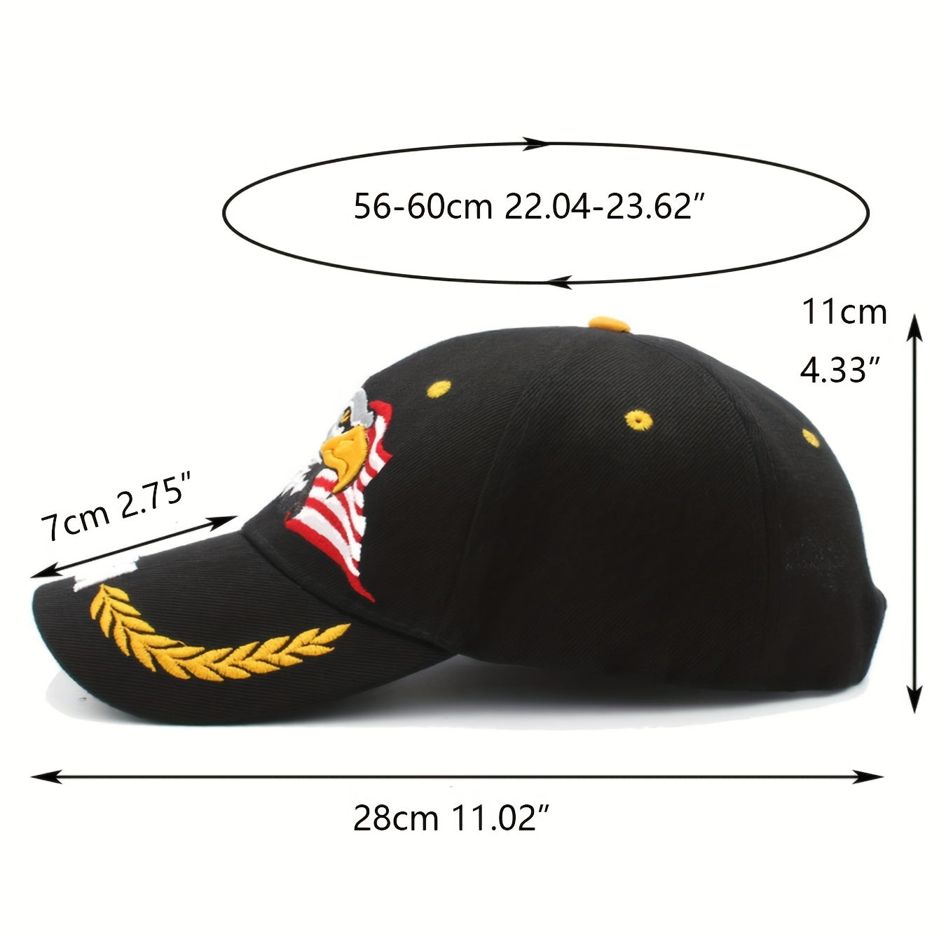 American Flag Baseball Cap Eagle Embroidery Unisex Sun Hat