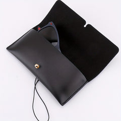 Solid PU Leather Sunglasses Storage Case Pouch Portable Eyewear Container