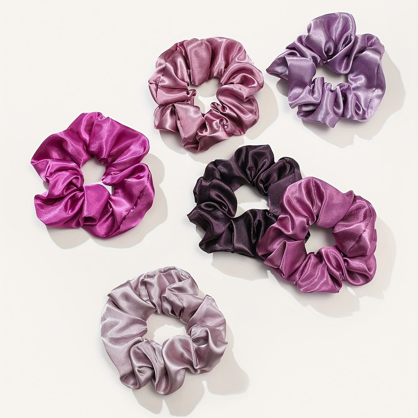12pcs Large Satin Scrunchie Hair Tie Silky Hair Rope Female Hair Accessories