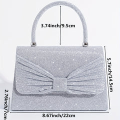 Glitter Evening Satchel Bag Sequins Decor Banquet Bag