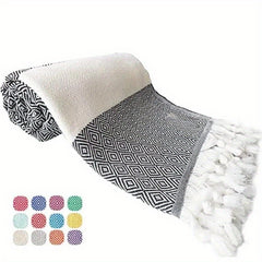 Jacquard Rhombus Beach Towel Quick Dry 71x39in
