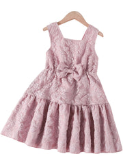 Girls Floral Sleeveless Dress with Bowknot for Summer