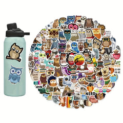 100pcs Waterproof Owl Stickers Wall Decals Wisdom Clever Animal Vinyl Stickers
