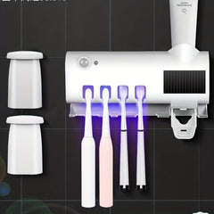 UV Toothbrush Holder with Squeeze Rack