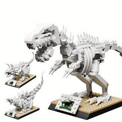 Museum Dinosaur Building Blocks Set - Triceratops Stegosaurus T Rex Fossils