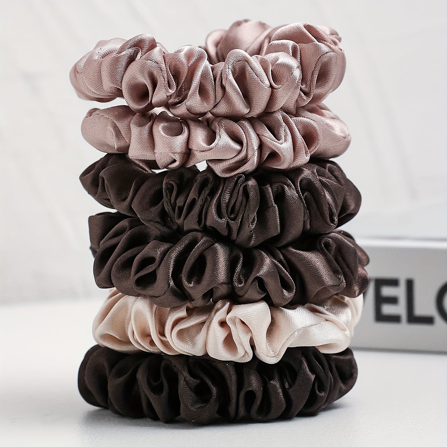 6pcs Satin Soft Scrunchies Hair Tie Elastic Hair Rope Girls Accessories