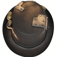 Steampunk Hat Golden Medicine Bottle Gear Key Skull Costume