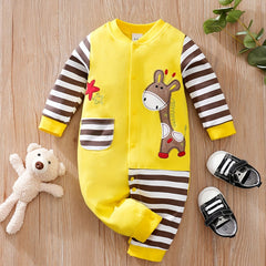 Baby Boys Giraffe Long Sleeve Romper Jumpsuit