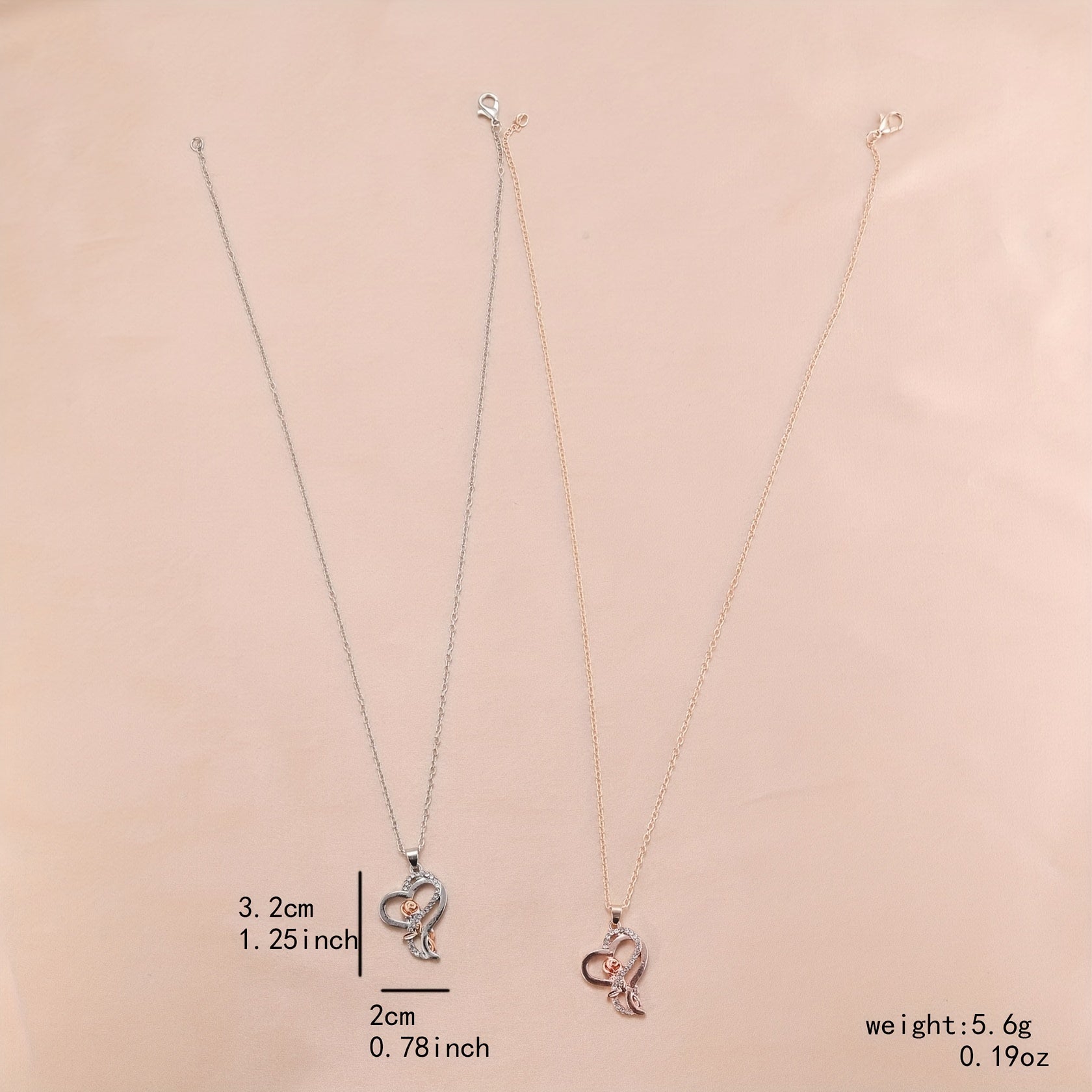 Heart Cross Rose Diamond Necklace Men