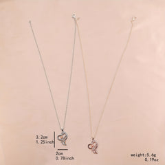 Heart Cross Rose Diamond Necklace Men