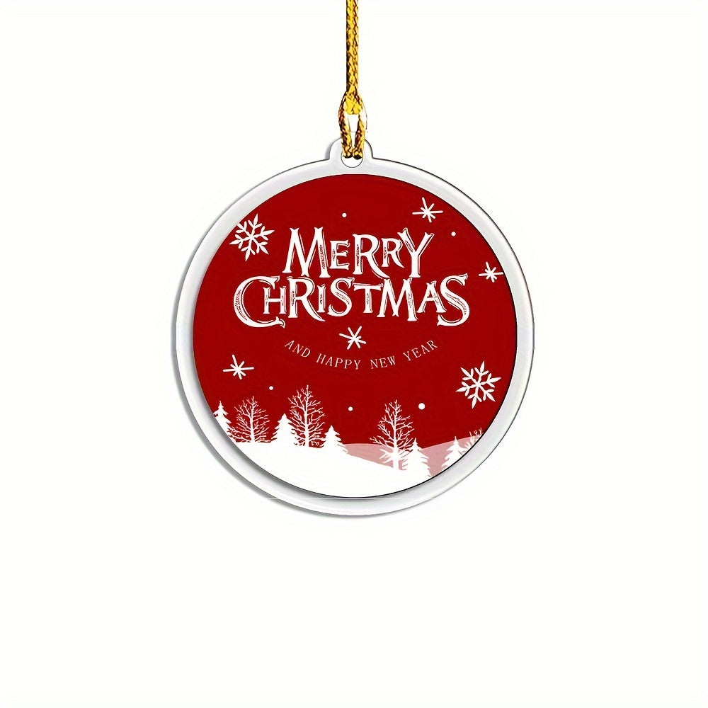 6pcs Christmas Acrylic Decorations Car Pendants Tree Pendants