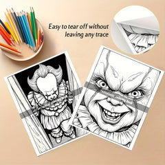 Horror Coloring Book 24 Pages Adult Drawing Boo