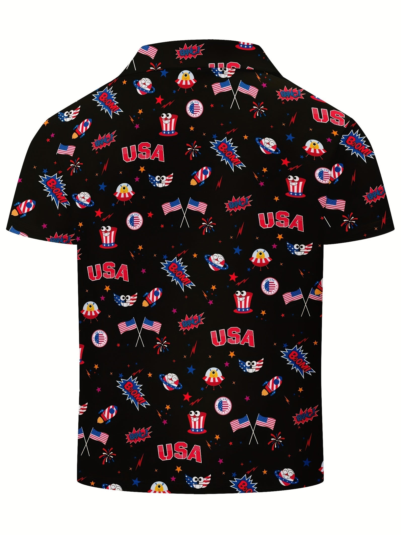 Boy's Graphic Polo Shirt Active Stretch Button Up Short Sleeve Polo