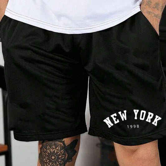 York 5074 Comfy Shorts Men s Casual Solid Elastic Waist Drawstring Shorts