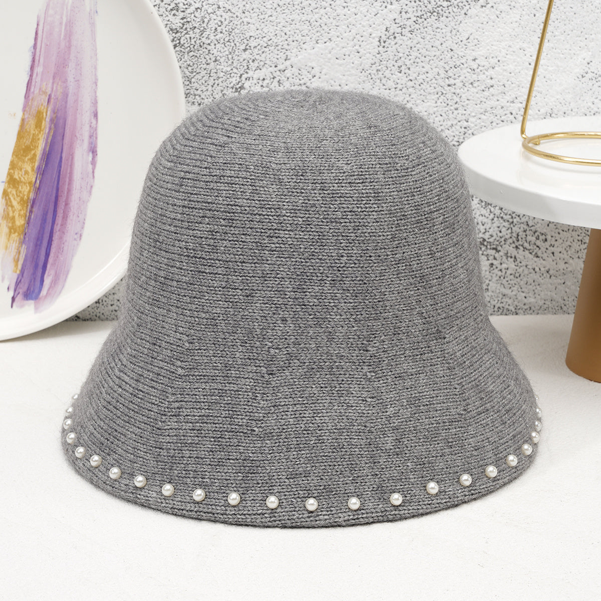 Fluffy Pearls Bucket Hat Adult Fluffy Bucket Hat