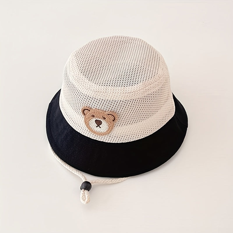 Kids' Cartoon Fisherman Hat Mesh Sun Basin Hat