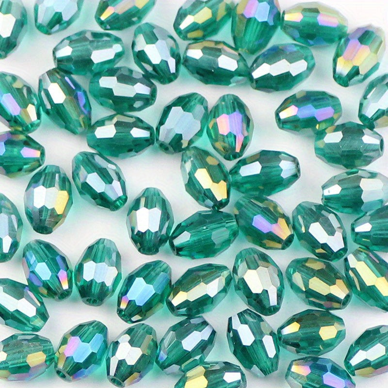 50pcs 6x8mm Colorful Glass Crystal Beads DIY Jewelry Accessories