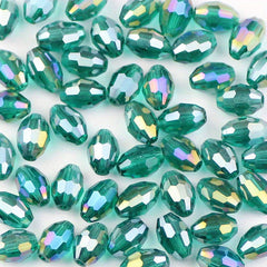 50pcs 6x8mm Colorful Glass Crystal Beads DIY Jewelry Accessories
